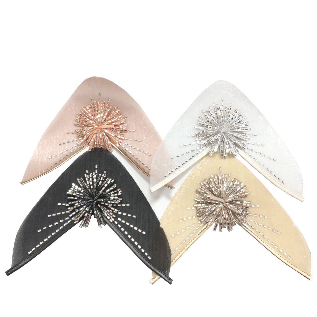 Semi-finished Upper Sandals Slippers Crystal Rhinestone Mesh Butterfly Buckle Point Toe Flat Shoe Accessories