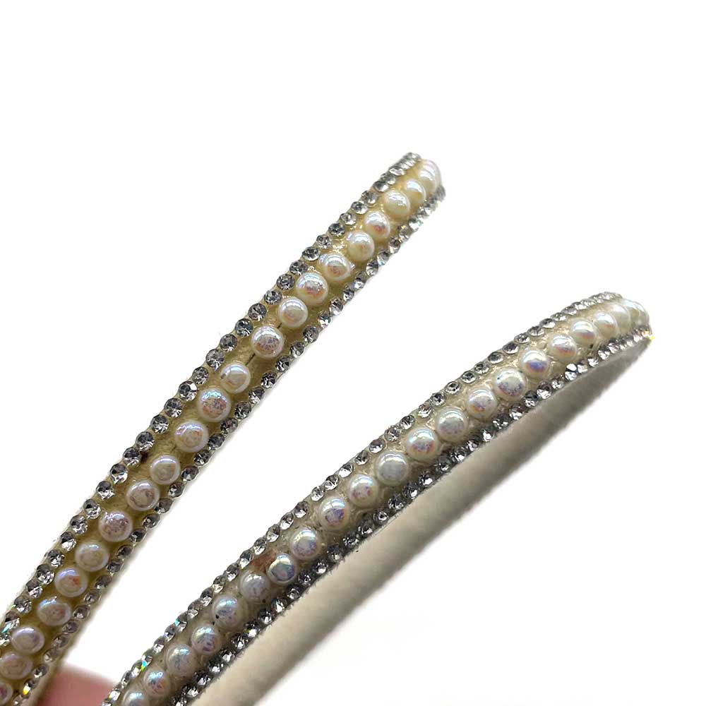 Multi6mm Pearl Rhinestone Trim – Shiny Diamond Strip for Sewing on Dresses, Shoes & DIY Crafts - Image 2