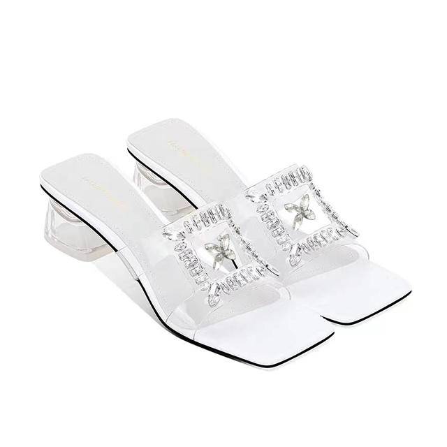 Fashionable Wear-resistant Shoe Upper Diamond-set Slipper Head Sandal Decoration Rhinestone Glass Upper High Heel Accessories - Image 5