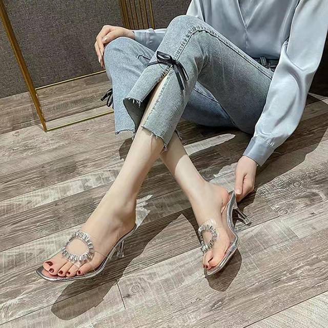 Heart Shape Rhinestone Upper Transparent TPU Shoe Flower Heels and Sandals Accessories Shoe Material - Image 6