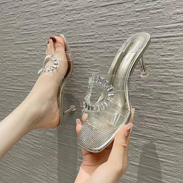 Heart Shape Rhinestone Upper Transparent TPU Shoe Flower Heels and Sandals Accessories Shoe Material - Image 5