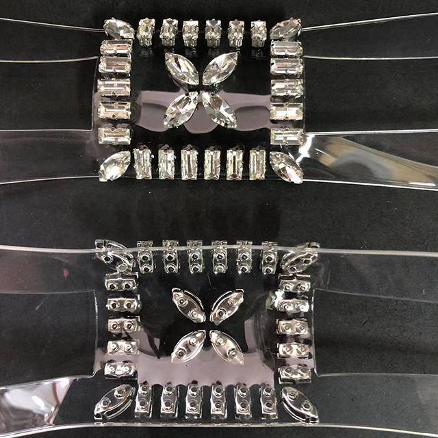 Fashionable Wear-resistant Shoe Upper Diamond-set Slipper Head Sandal Decoration Rhinestone Glass Upper High Heel Accessories - Image 3