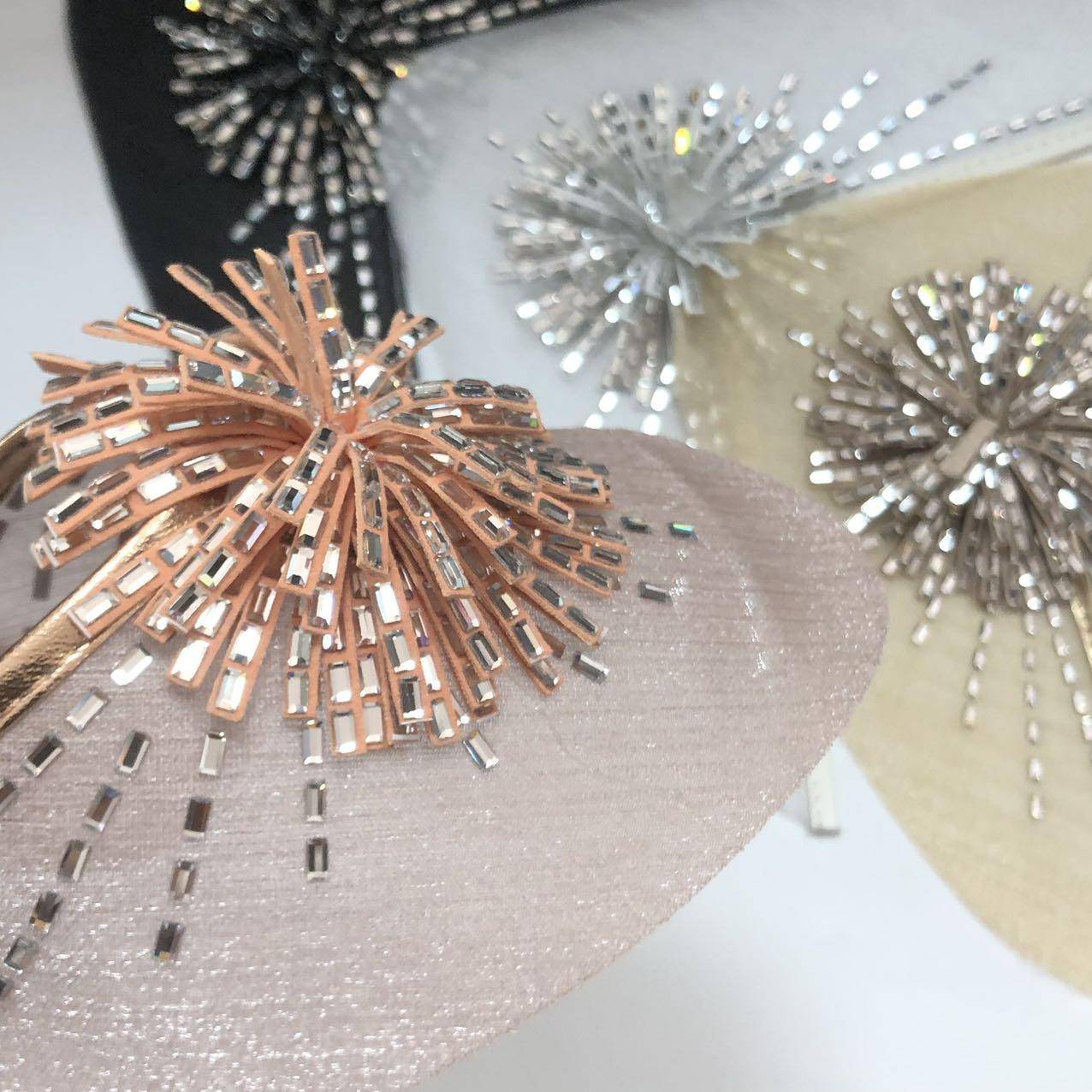Semi-finished Upper Sandals Slippers Crystal Rhinestone Mesh Butterfly Buckle Point Toe Flat Shoe Accessories - Image 2