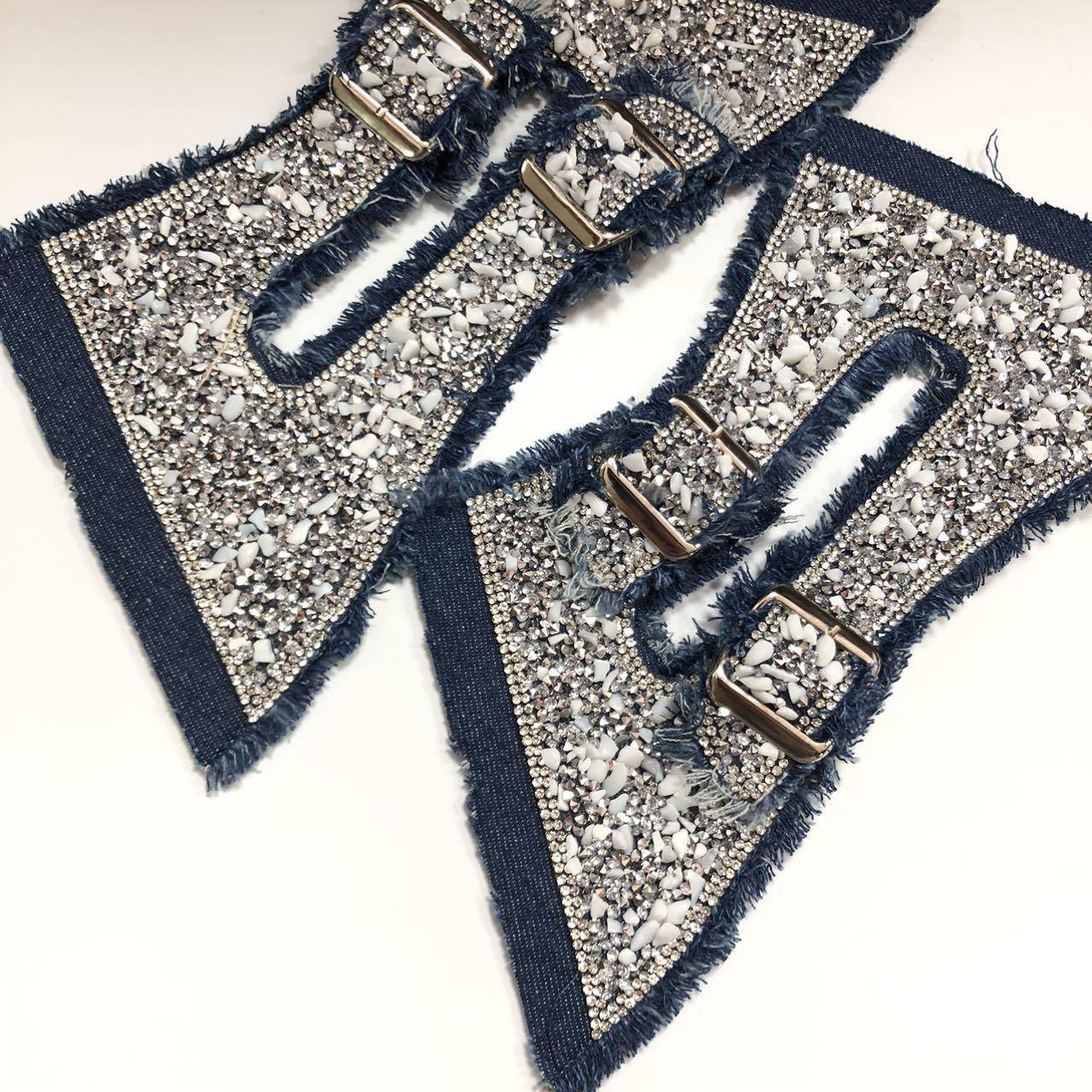 Wholesale Custom Fashion Accessories Shoe Buckle Sandals Vamp Rhinestone Rope Shoe Accessories - Image 3