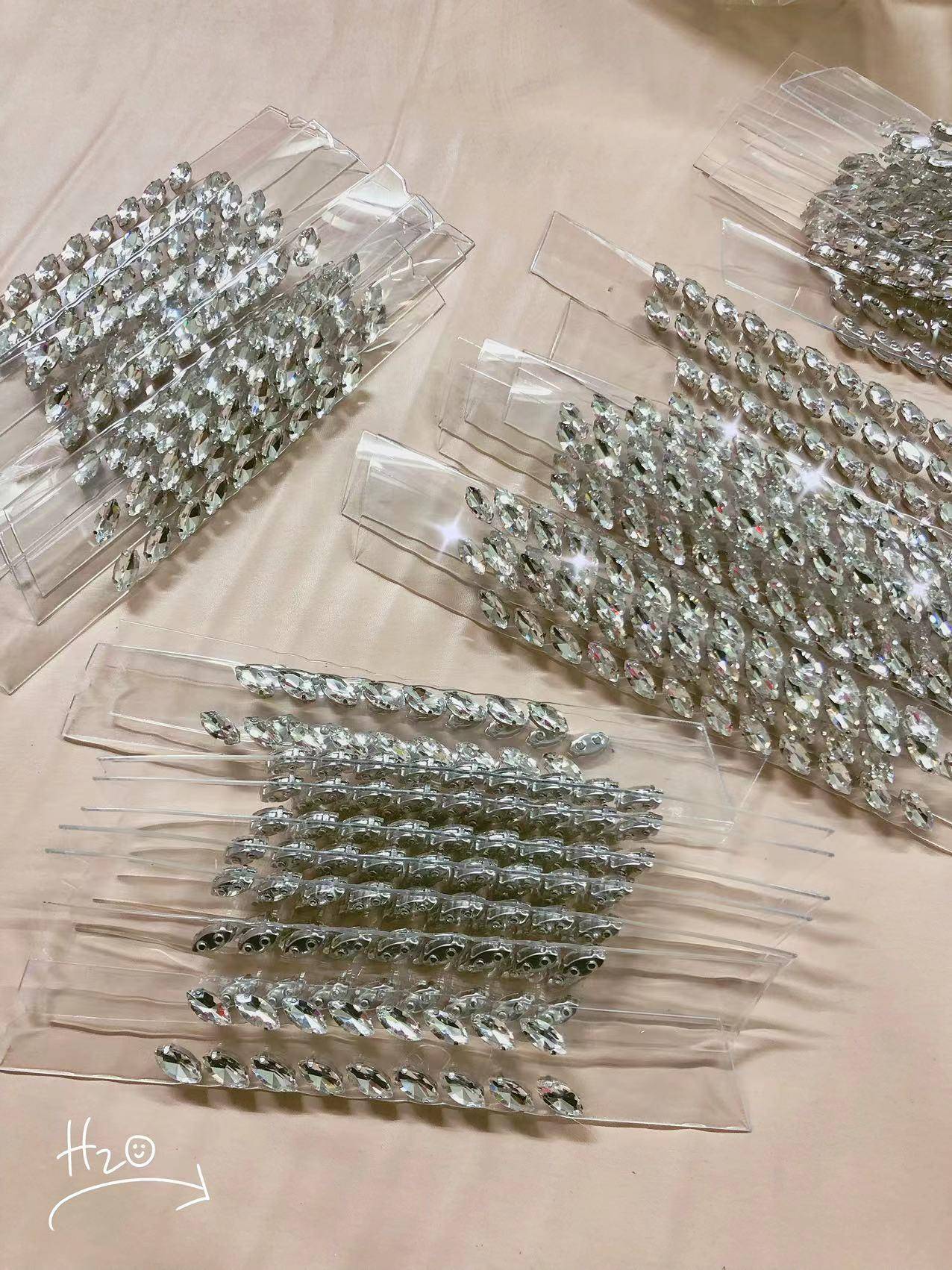High Heels Slippers with Hand-nailed Rhinestones Transparent Upper Shoe Uppers - Image 4