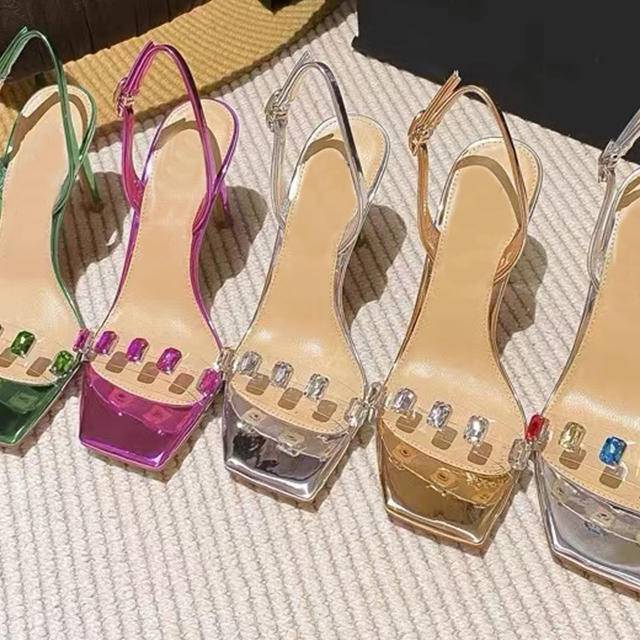 Fashionable Wear-resistant Shoe Upper Diamond-set Slipper Head Sandal Decoration Rhinestone Glass Upper High Heel Accessories - Image 3