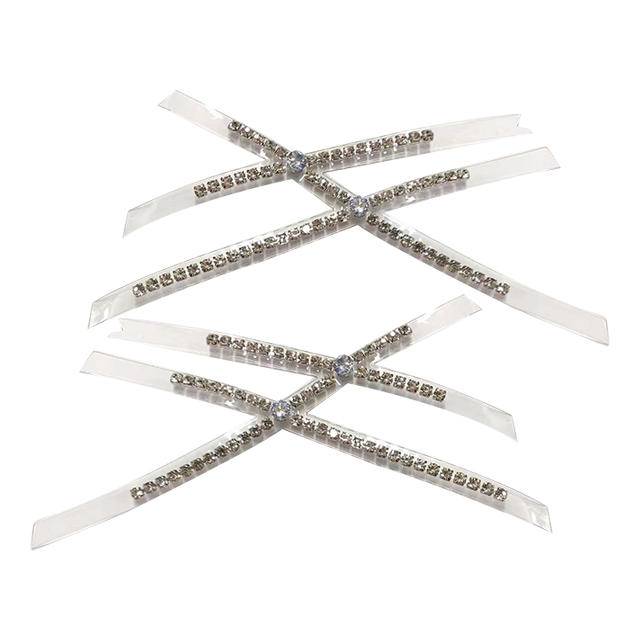 Fashion-Forward TPU Rhinestone Acrylic Upper Wear-Resistant with Transparent Toe-Shoe Decorations Accessory