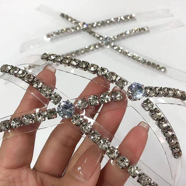 Fashion-Forward TPU Rhinestone Acrylic Upper Wear-Resistant with Transparent Toe-Shoe Decorations Accessory - Image 2