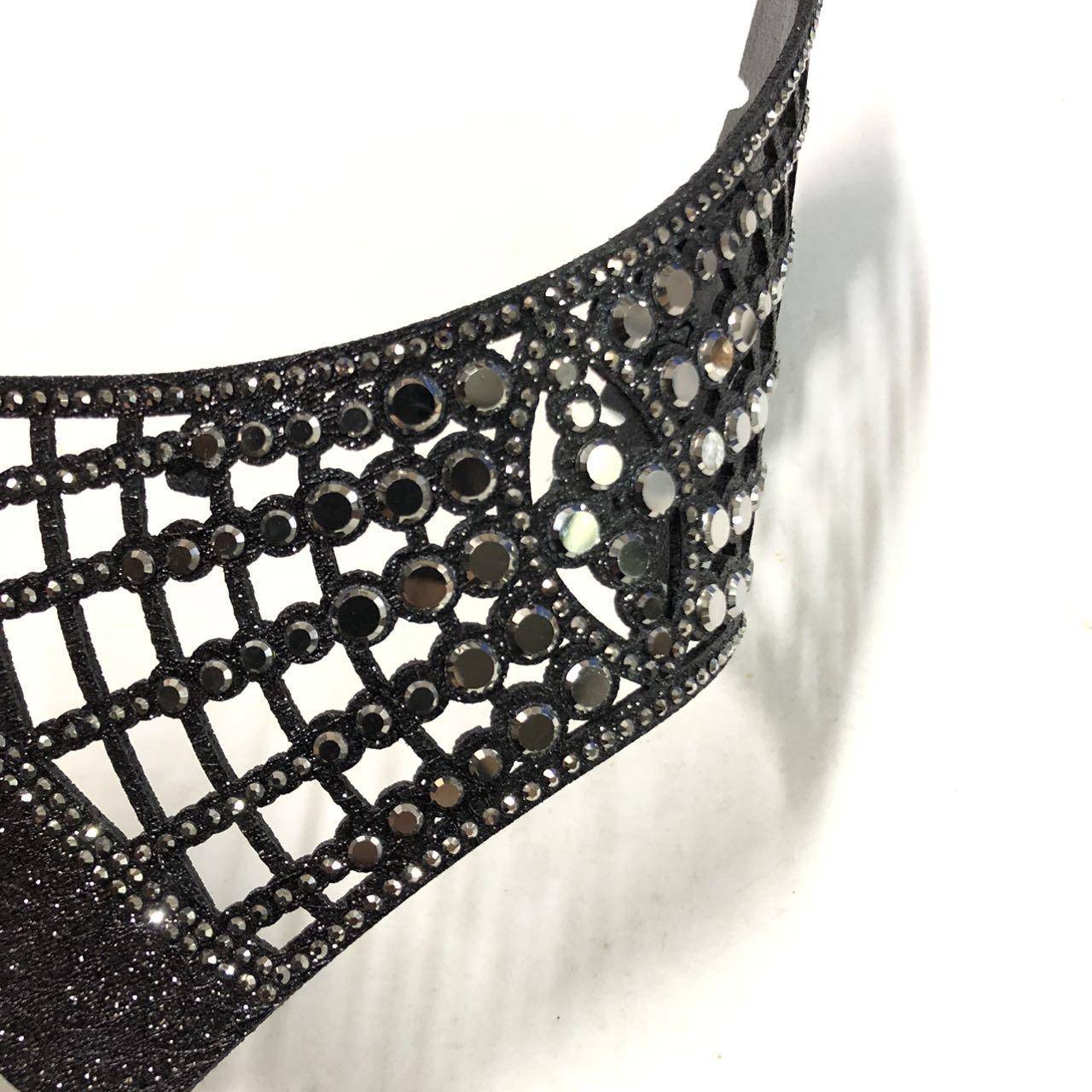 Best-Selling Summer Sandal Semi-Finished Shoe Upper with Shiny Rhinestone PU Material Breathable & Comfortable - Image 7