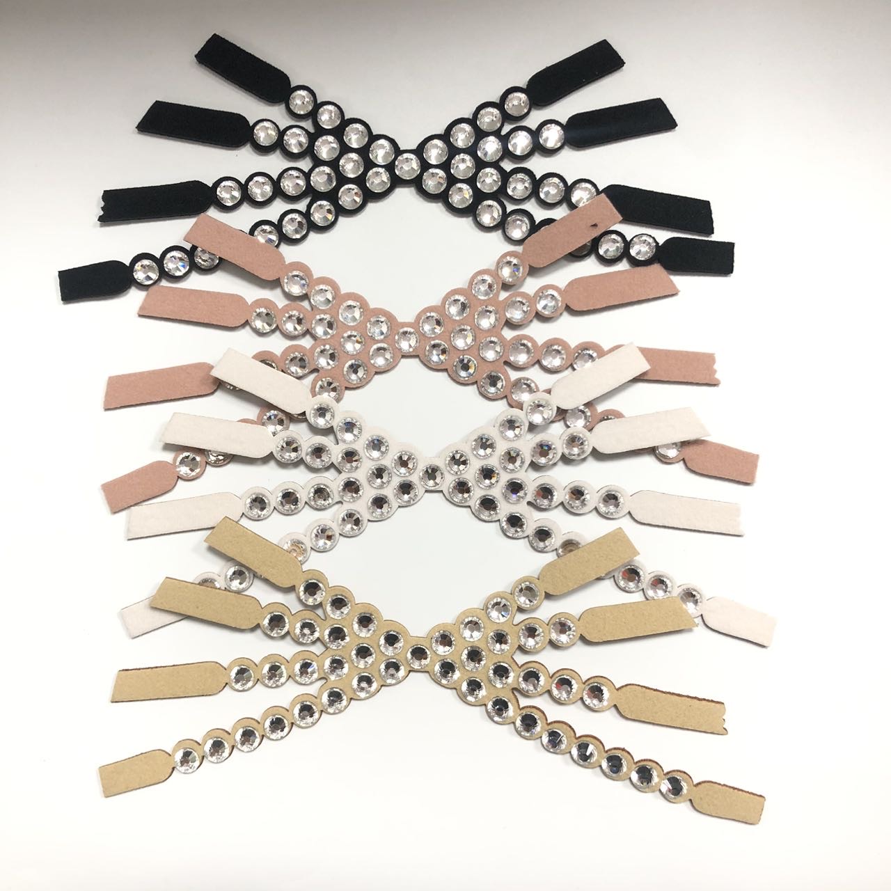 Shoes Upper with hot-fix rhinestones shoe accessories rhinestone stickers and auxiliary materials Factory direct supply