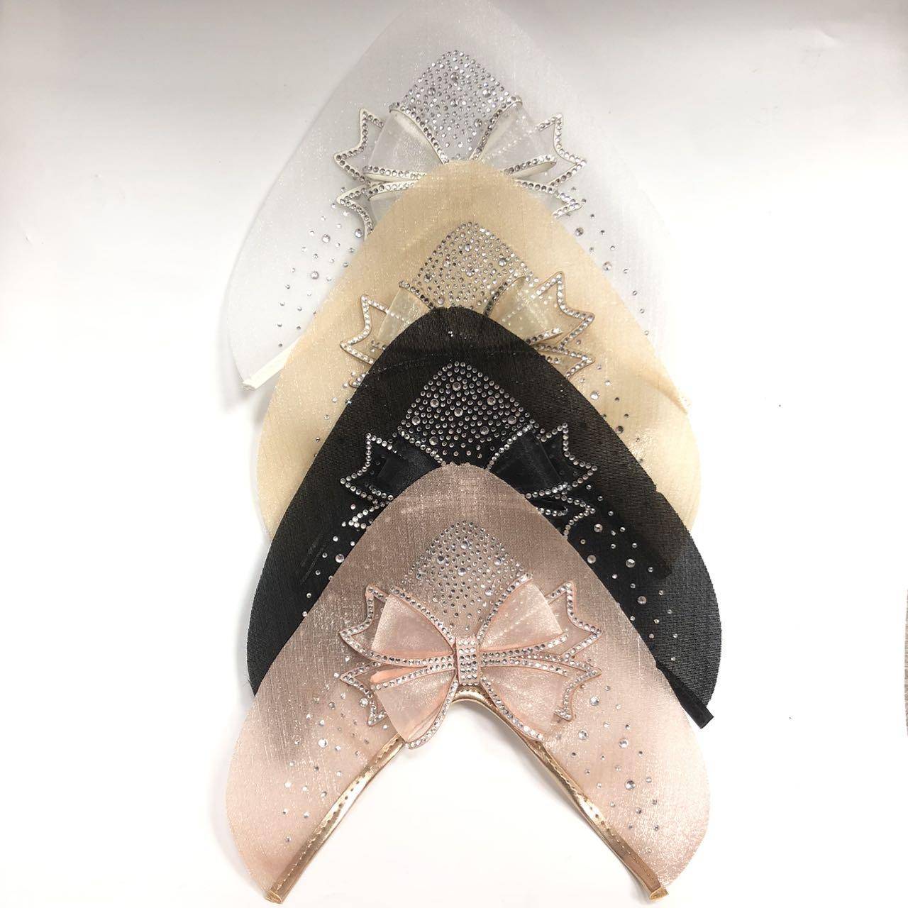 Lady Shoe Upper of Sandals with Crystal Rhinestone Top Pointed Lady Shoe Upper Woven Shoe Shoes Accessories Vamp