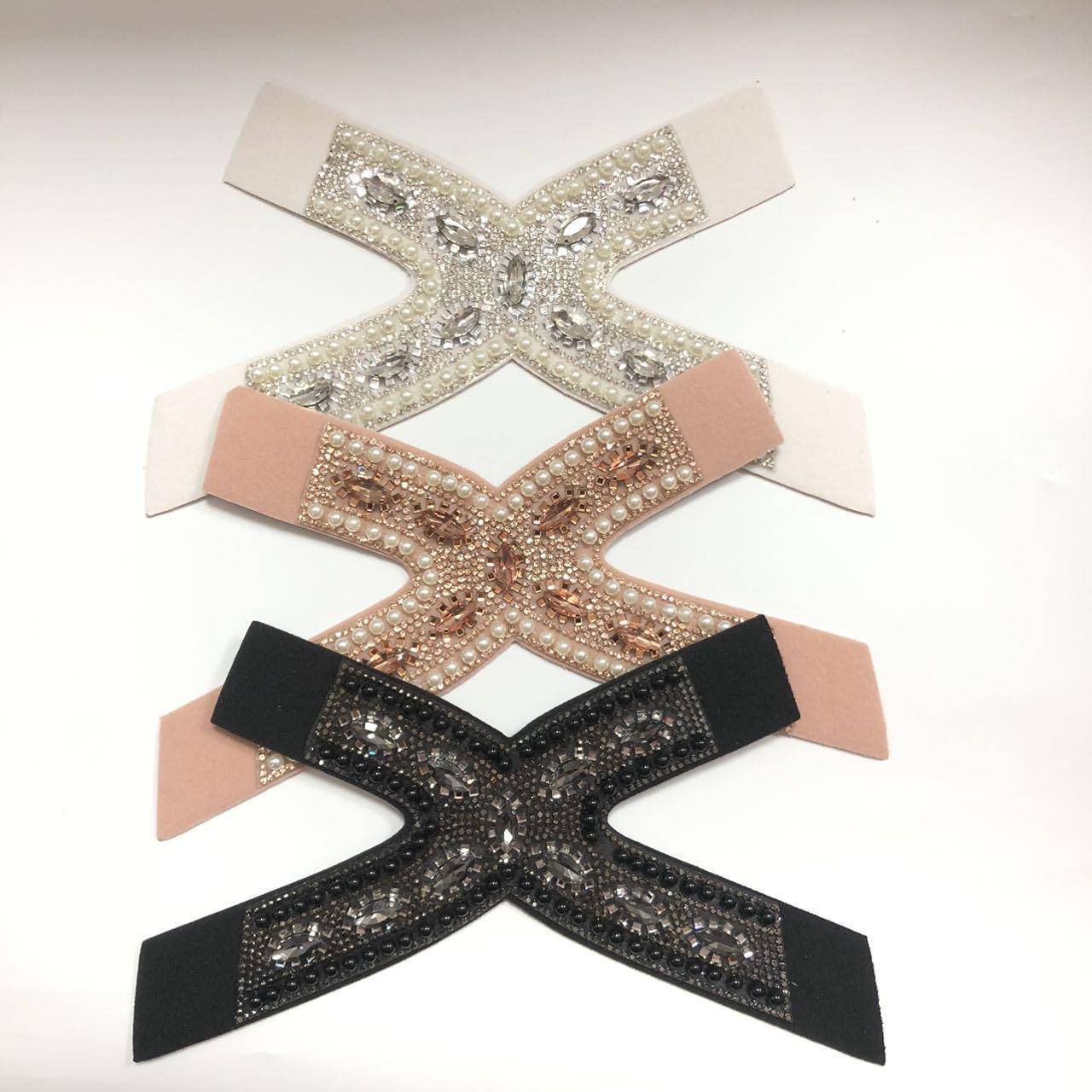 Semi Finished Shoe Uppers Material Plastic Pearls Glass Rhinestone Diamond Decorative for Sandals/slipper