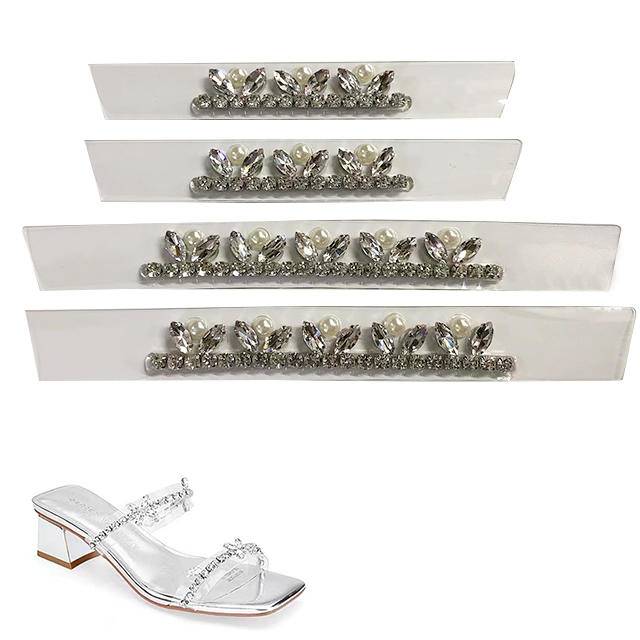 Wholesale Cheap Tpu Transparent Upper Shoes for Sandals Slipper Semi-finished Shoes Accessories by Crystal Rhinestone