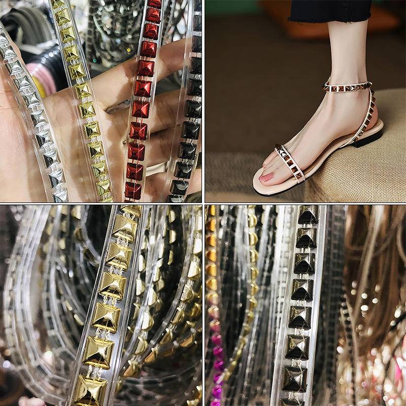Sparkling Rhinestone Rope Decoration Straps for Fashion Women Summer Sandal Uppers
