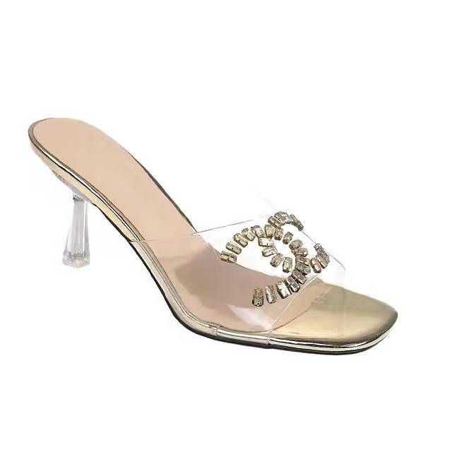 Women's Sandals Slippers Shoe Uppers Glass Sparkling Diamond Rhinestone Hot Stamping Decorative Style - Image 6