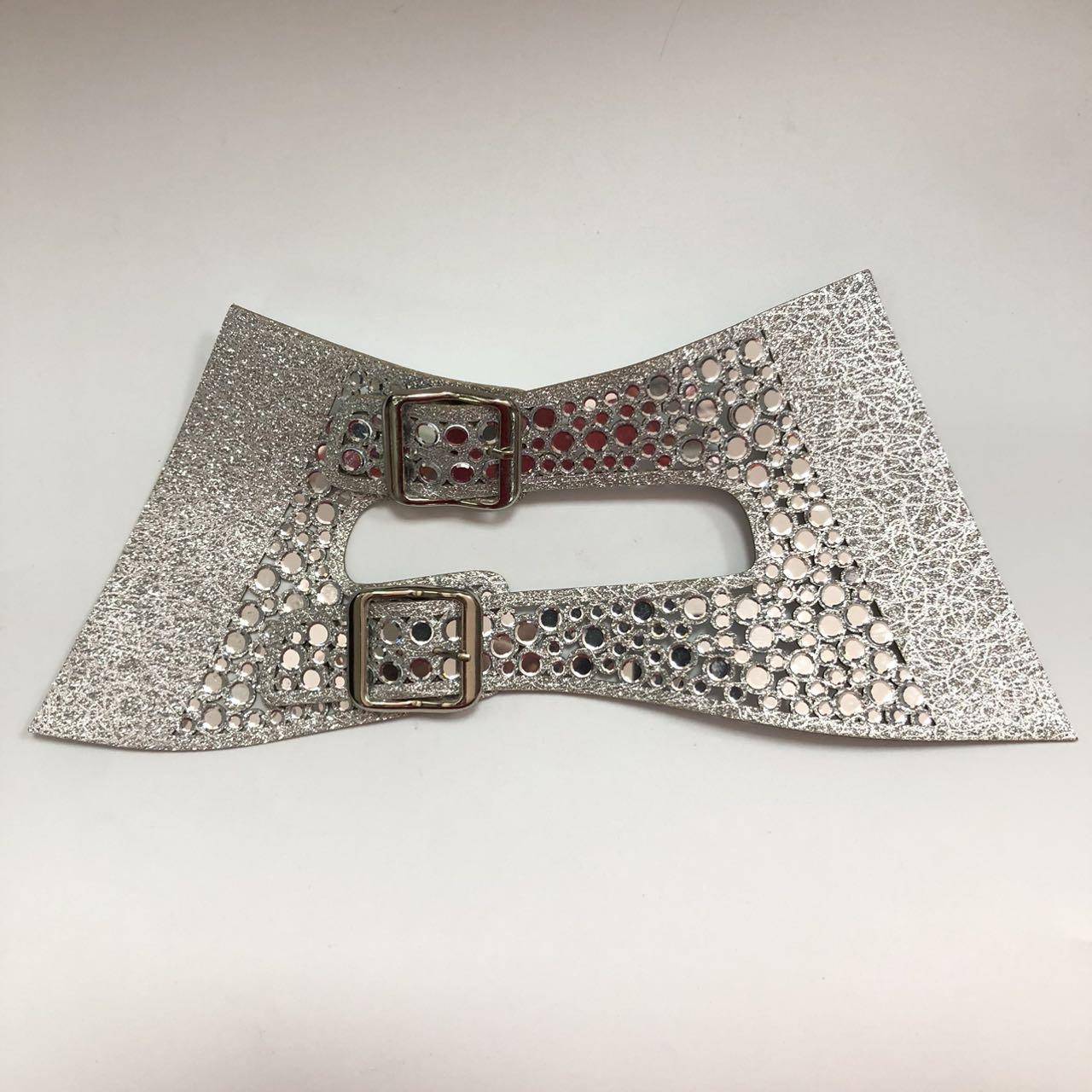 Custom Leather Sandals Slippers Double Buckle Hot Diamond Rhinestone Beads Upper Summer Shoes Accessories - Image 3