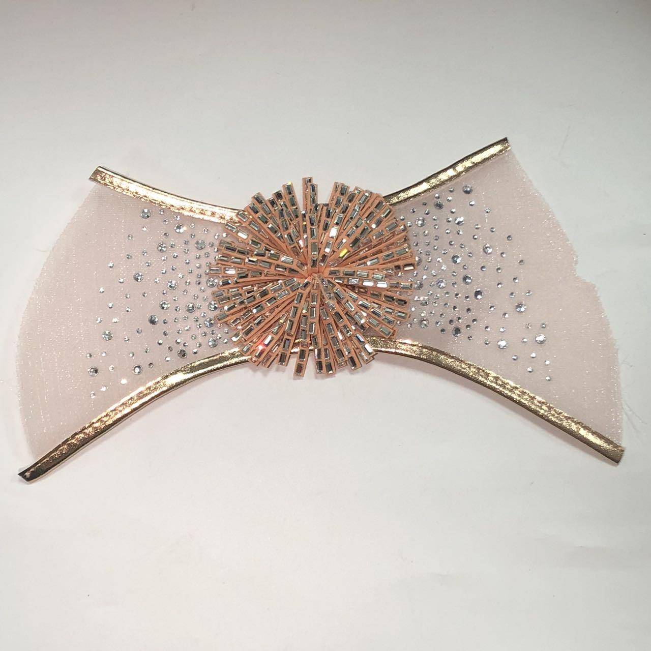 Wholesale Rhinestone Strips Women Shoe Upper - Fashion Breathable Semi-finished Sandal Upper - Image 3