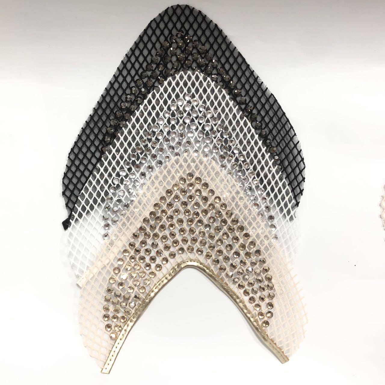 Hot-sale Mesh Rhinestone Upper Women's Shoes with Toe Accessories for Sandals and Slippers Semi-finished Products