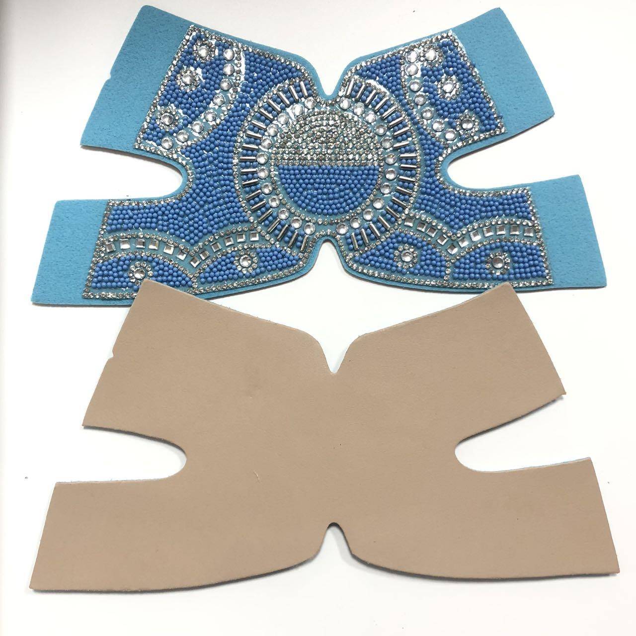 Rhinestone toe and upper wholesale slippers and sandals semi-finished rhinestone sandal upper Factory direct sales - Image 2