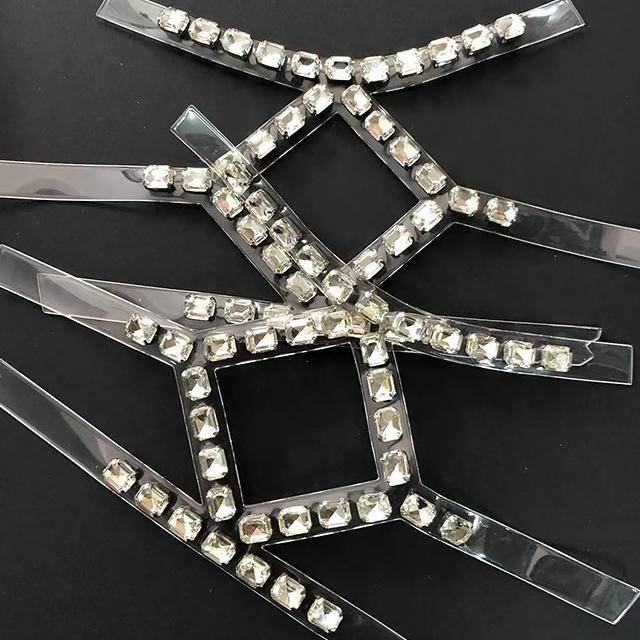 TPU Glass Rhinestone Upper Fashion Sandal Accessories High Heel Shoe Flower Shoe Material - Image 6