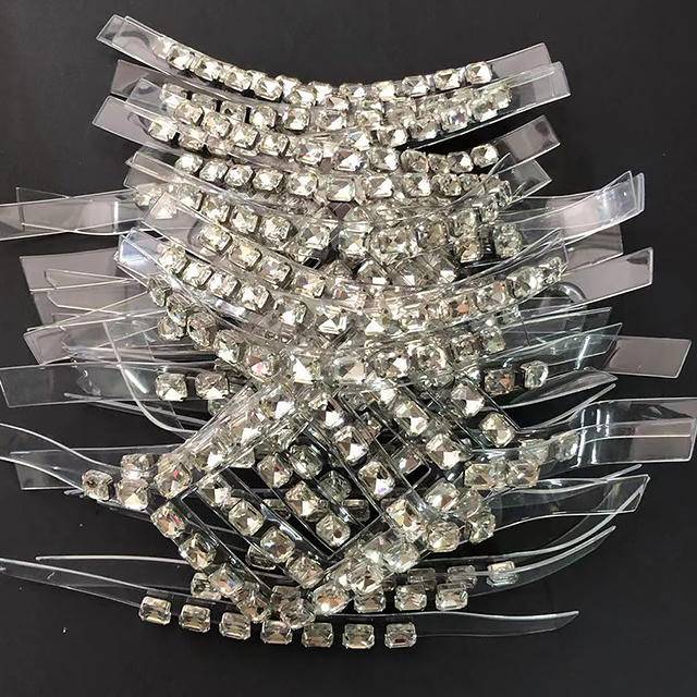 TPU Glass Rhinestone Upper Fashion Sandal Accessories High Heel Shoe Flower Shoe Material - Image 5