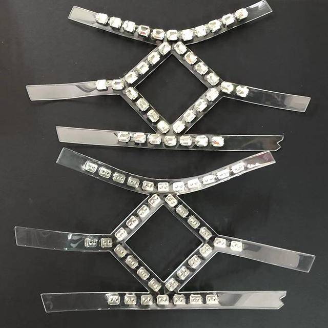TPU Glass Rhinestone Upper Fashion Sandal Accessories High Heel Shoe Flower Shoe Material - Image 4