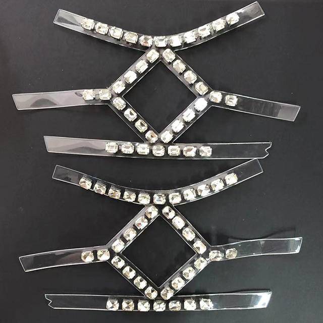 TPU Glass Rhinestone Upper Fashion Sandal Accessories High Heel Shoe Flower Shoe Material - Image 2