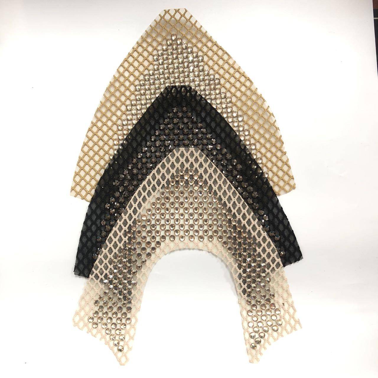 Hot Sale Women's Sandal Shoe Uppers PU Velvet Laser Rhinestone Handmade Beading Semi-Finished Jewelry Upper Wholesale