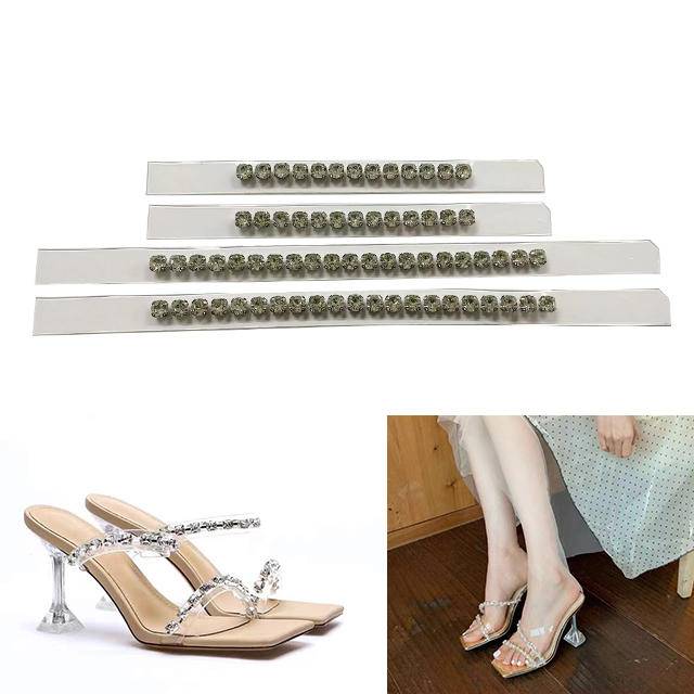 Hot Selling Crystal Diy Diamond Shoes Upper Lady Sandals Trimming Welt Ornament TPU Rhinestone Shoes Upper
