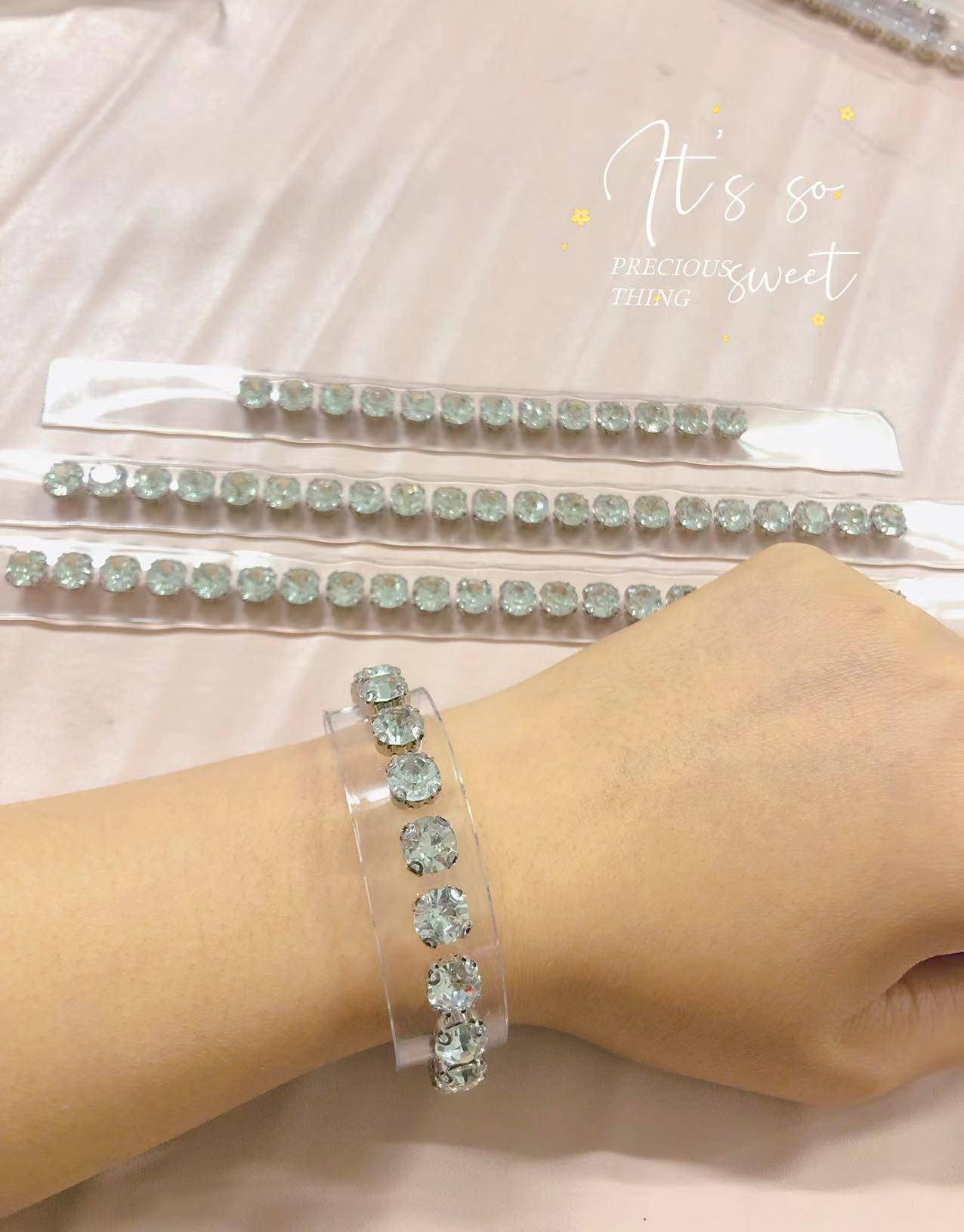 Hot Selling Crystal Diy Diamond Shoes Upper Lady Sandals Trimming Welt Ornament TPU Rhinestone Shoes Upper - Image 5