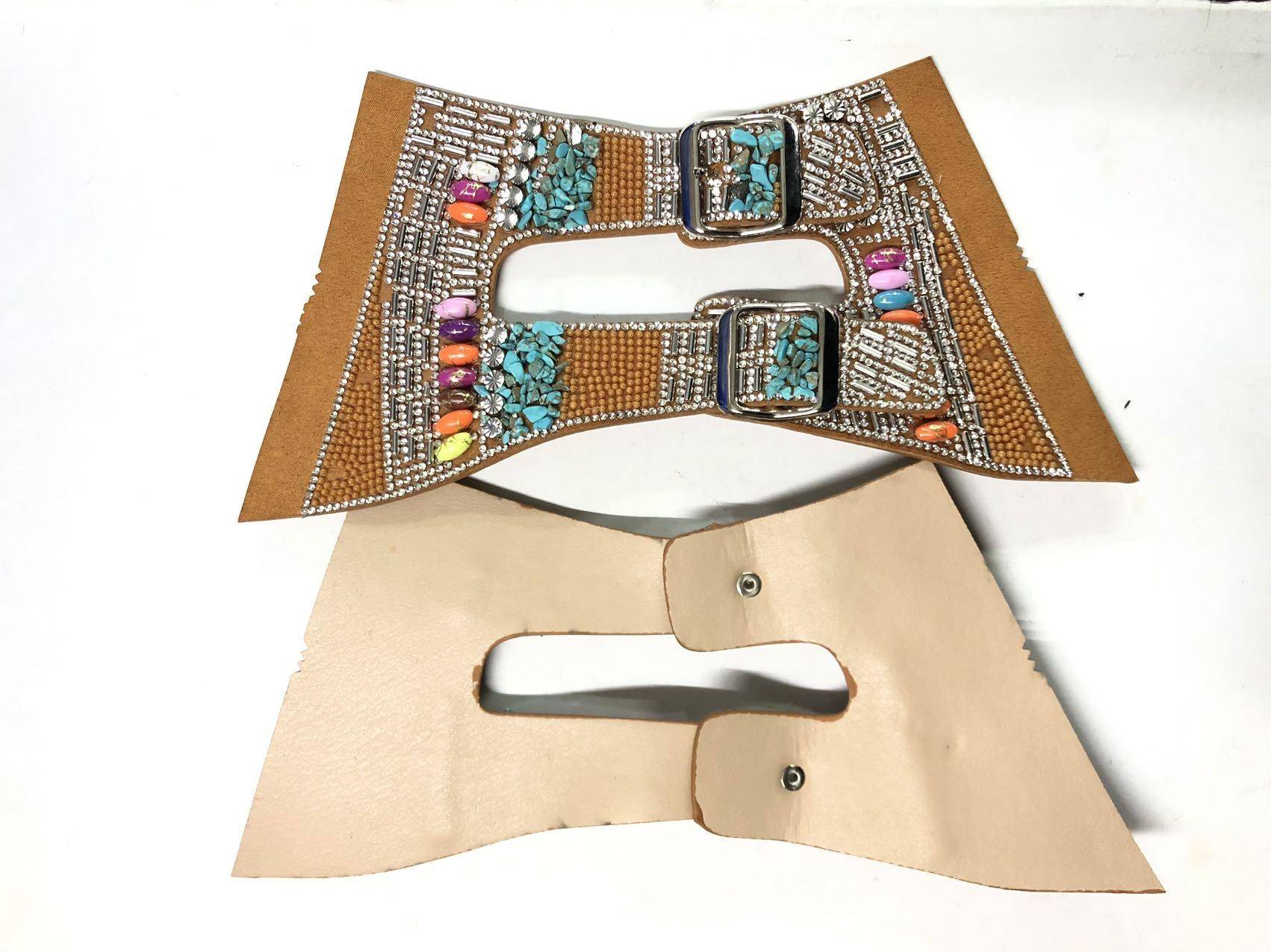 Enlarge Size Bronze Shoes Buckle Upper with PU Lining Glue on Sandal Shoes As Decoration Hot Selling - Image 3