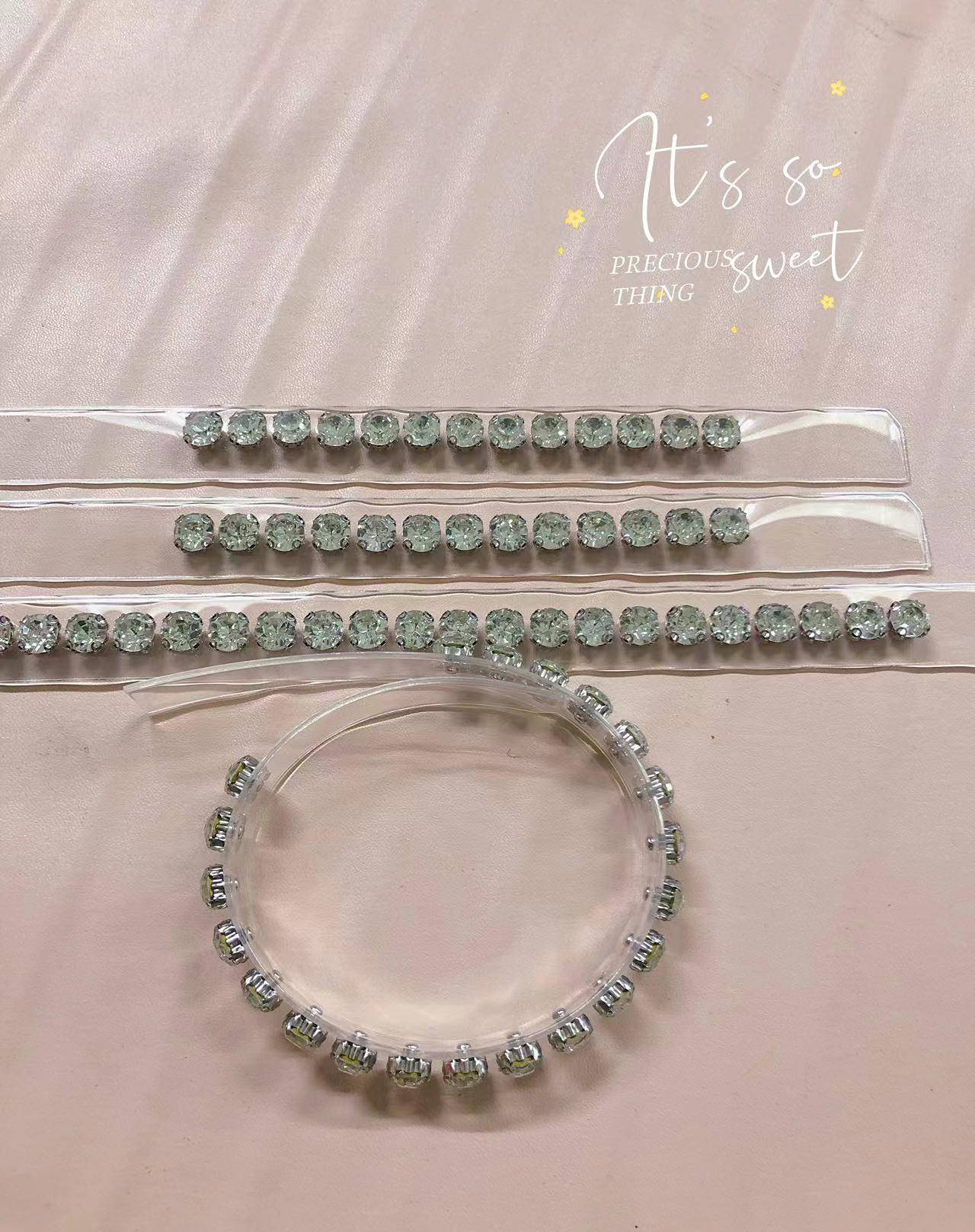 Hot Selling Crystal Diy Diamond Shoes Upper Lady Sandals Trimming Welt Ornament TPU Rhinestone Shoes Upper - Image 3