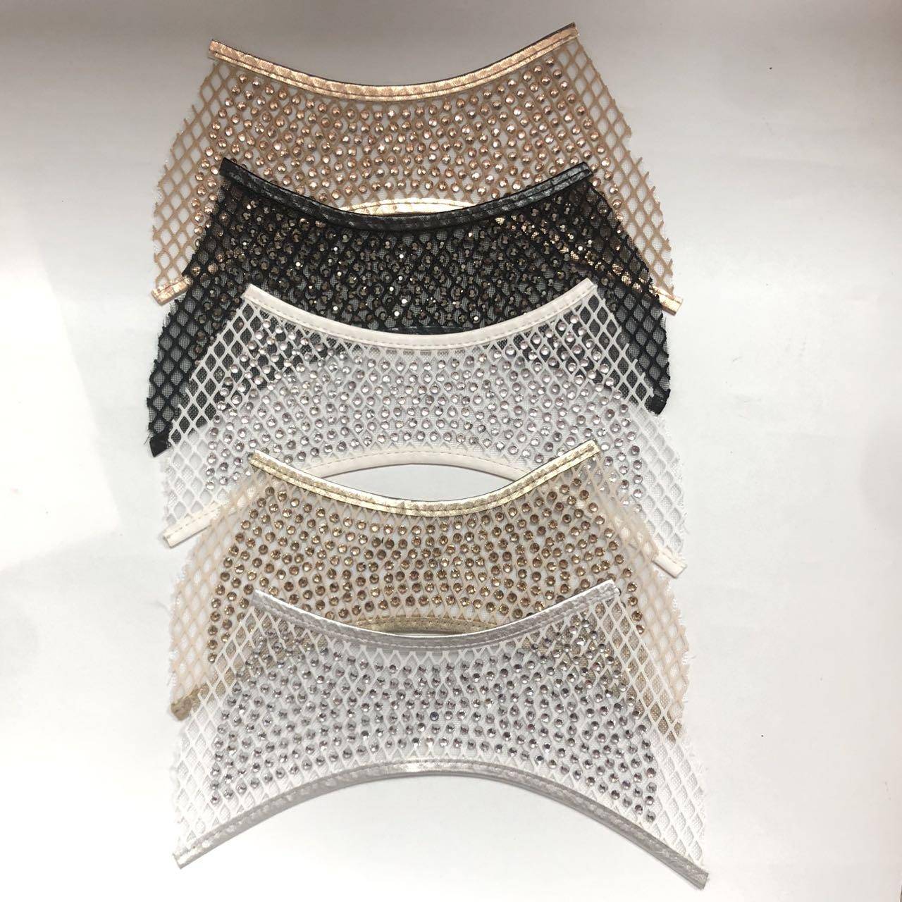 Wholesale Women's Summer Sandals Semi-Finished Shoe Uppers Decorated with Rhinestones and Mini Beads