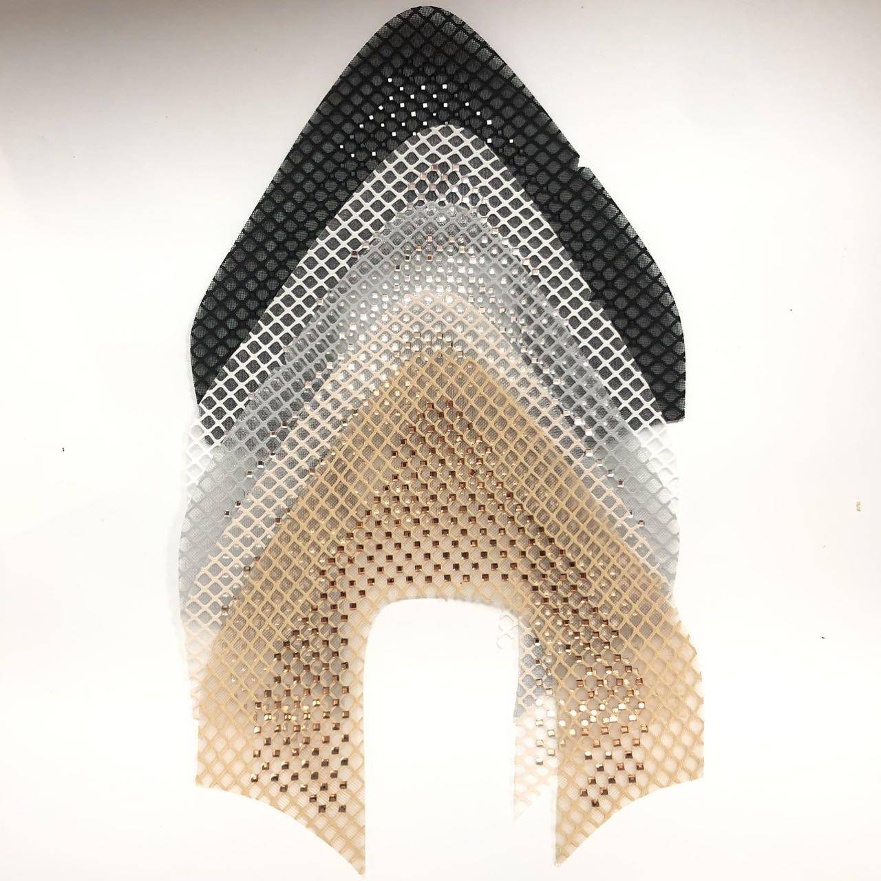 Breathable Mesh Rhinestone Women Upper - Lightweight PU Knitted Diamond Heat-Pressed Sandal Material
