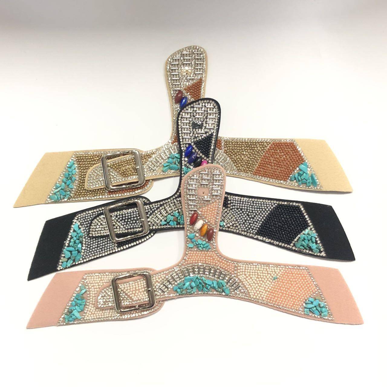 Wholesale Sandal Shoes Upper Rhinestone Mesh Fashion Accessories Factory Direct Sales