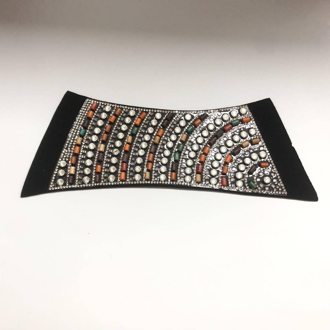 Women's Fashion Sandals Rhinestone Decorated Cotton Fabric Shoe Uppers LY119 High Quality Shoe Parts Made in China - Image 6