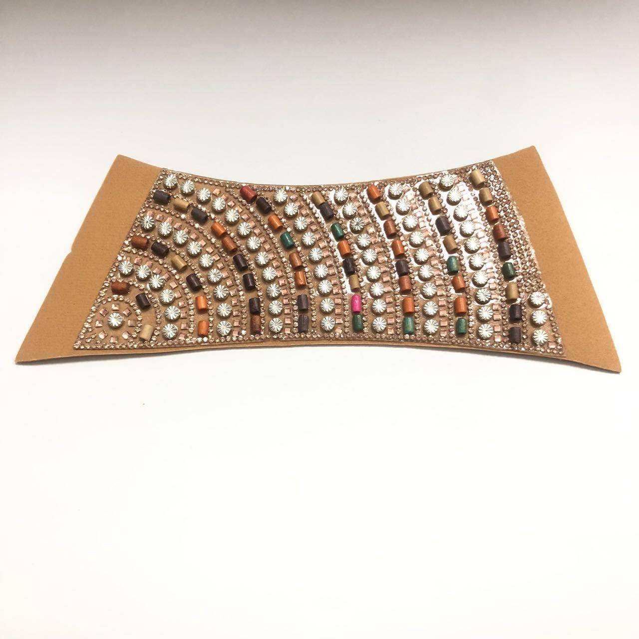 Women's Fashion Sandals Rhinestone Decorated Cotton Fabric Shoe Uppers LY119 High Quality Shoe Parts Made in China - Image 5