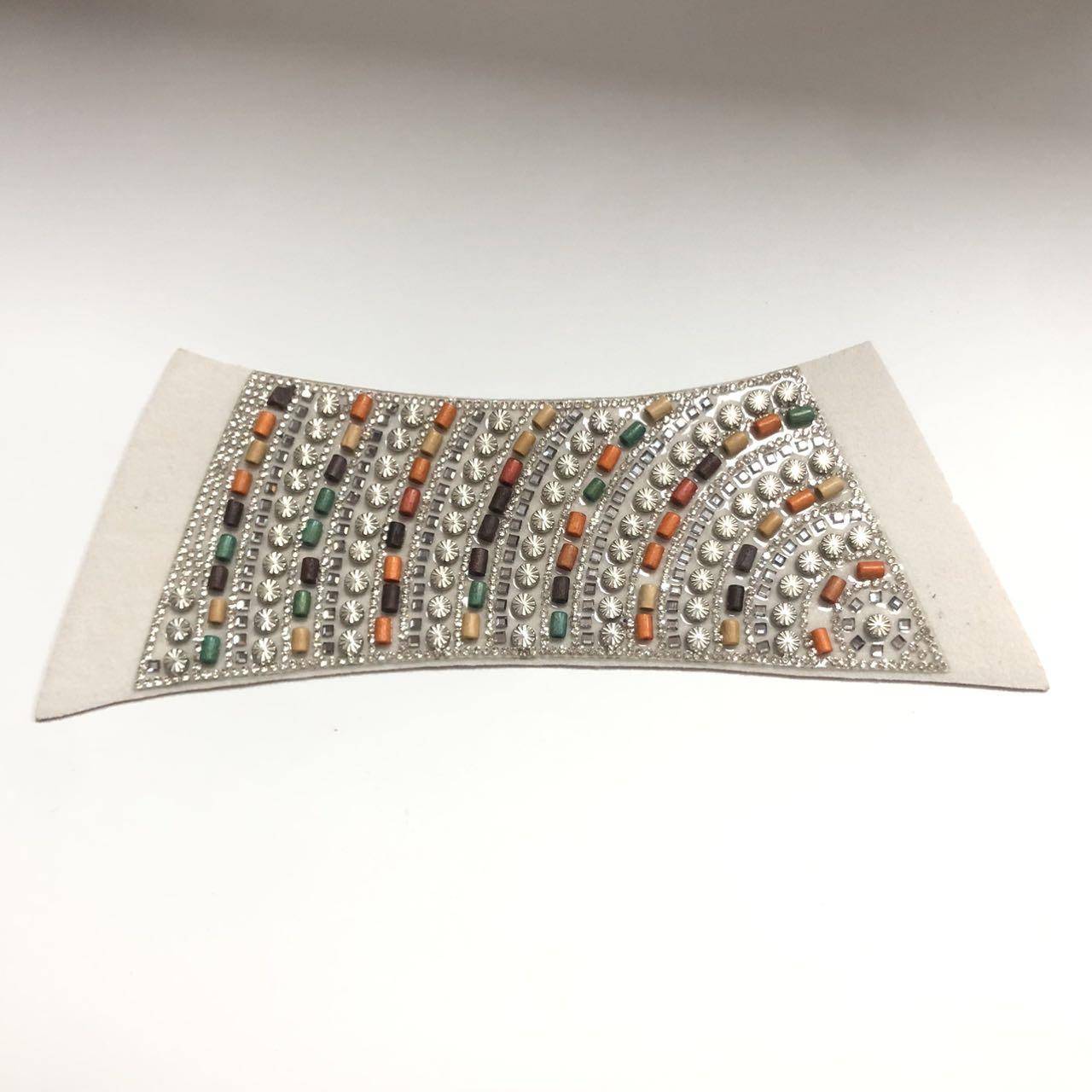 Women's Fashion Sandals Rhinestone Decorated Cotton Fabric Shoe Uppers LY119 High Quality Shoe Parts Made in China - Image 4