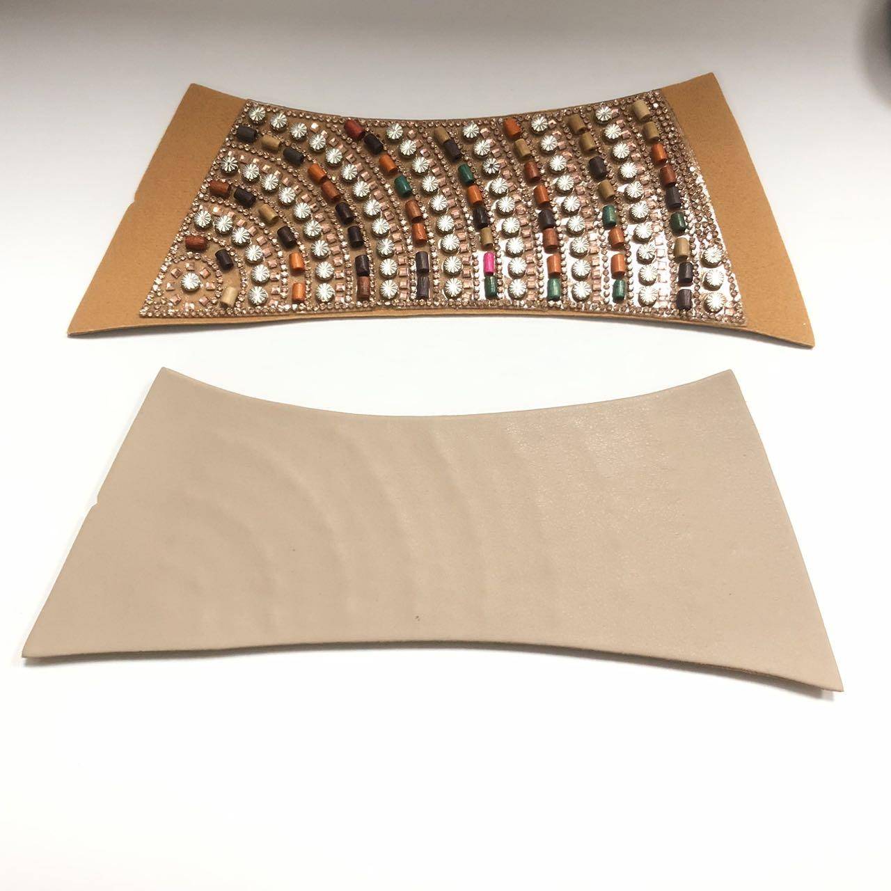 Women's Fashion Sandals Rhinestone Decorated Cotton Fabric Shoe Uppers LY119 High Quality Shoe Parts Made in China - Image 3