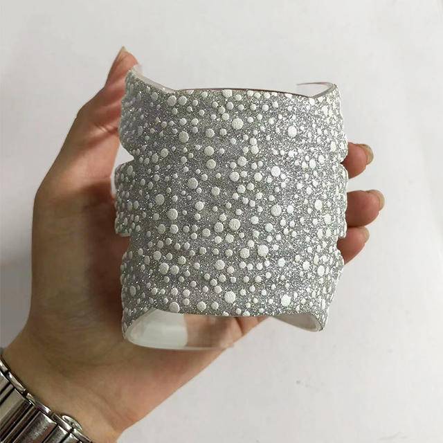 Factory Direct Sales TPU Glass Rhinestone Upper Fashion Sandal Accessories High Heel Shoe Flower Shoe Material - Image 7