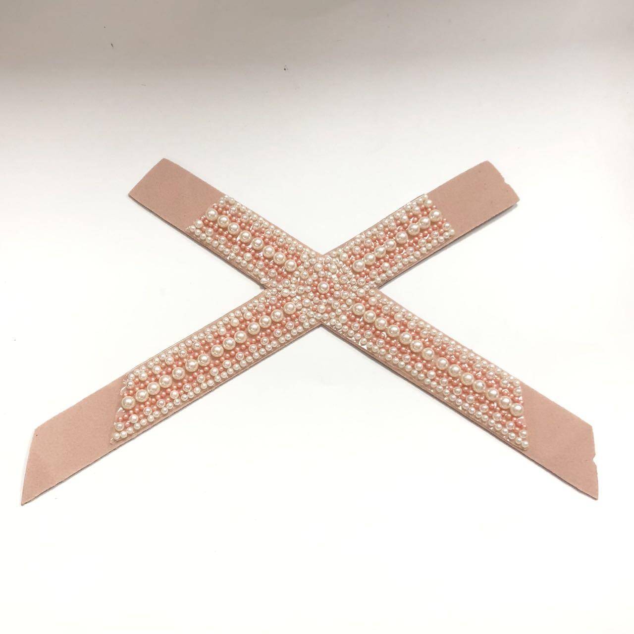 Knitted Embossed Denim Edge Pearl Rhinestone Women Upper - Handmade Decorative Sandal Material - Image 5