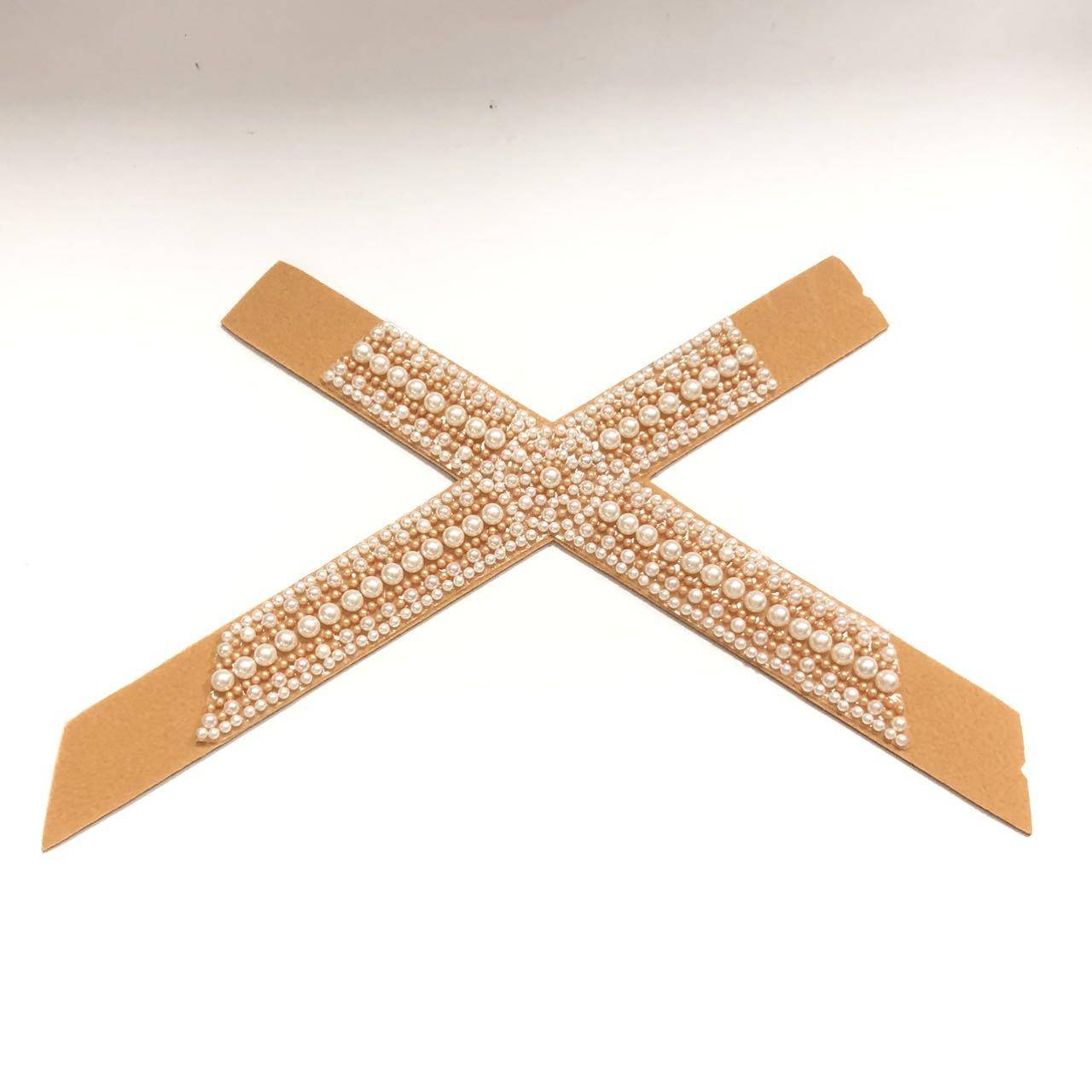 Knitted Embossed Denim Edge Pearl Rhinestone Women Upper - Handmade Decorative Sandal Material - Image 4