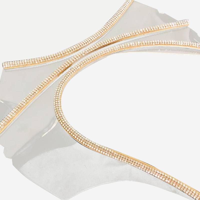 Hot Selling Crystal Diy Diamond Shoes Upper Lady Sandals Trimming Welt Ornament TPU Rhinestone Shoes Upper - Image 4