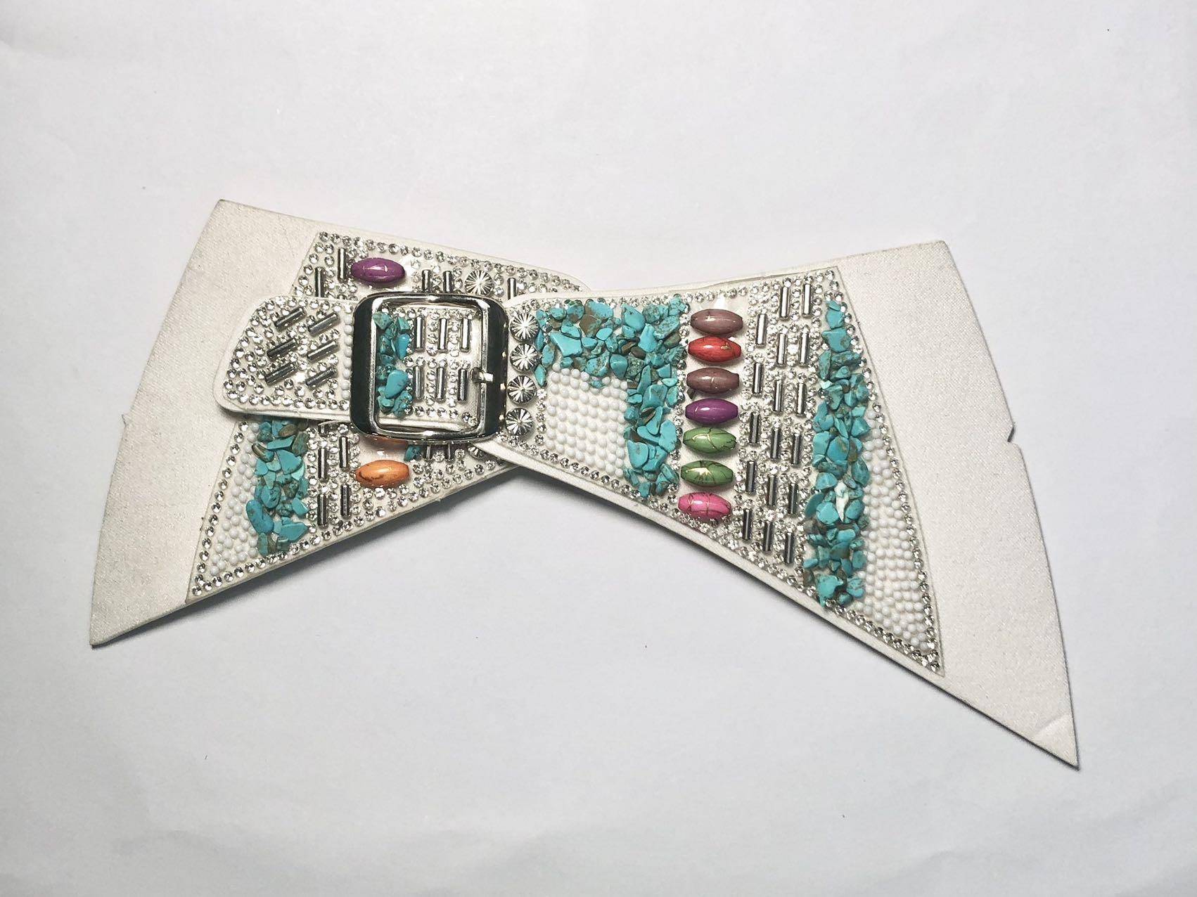 European American Southeast Asian Ethnic Style Rhinestone Sandals Semi-Finished Shoe Uppers for Rhinestone Garment Accessories - Image 3