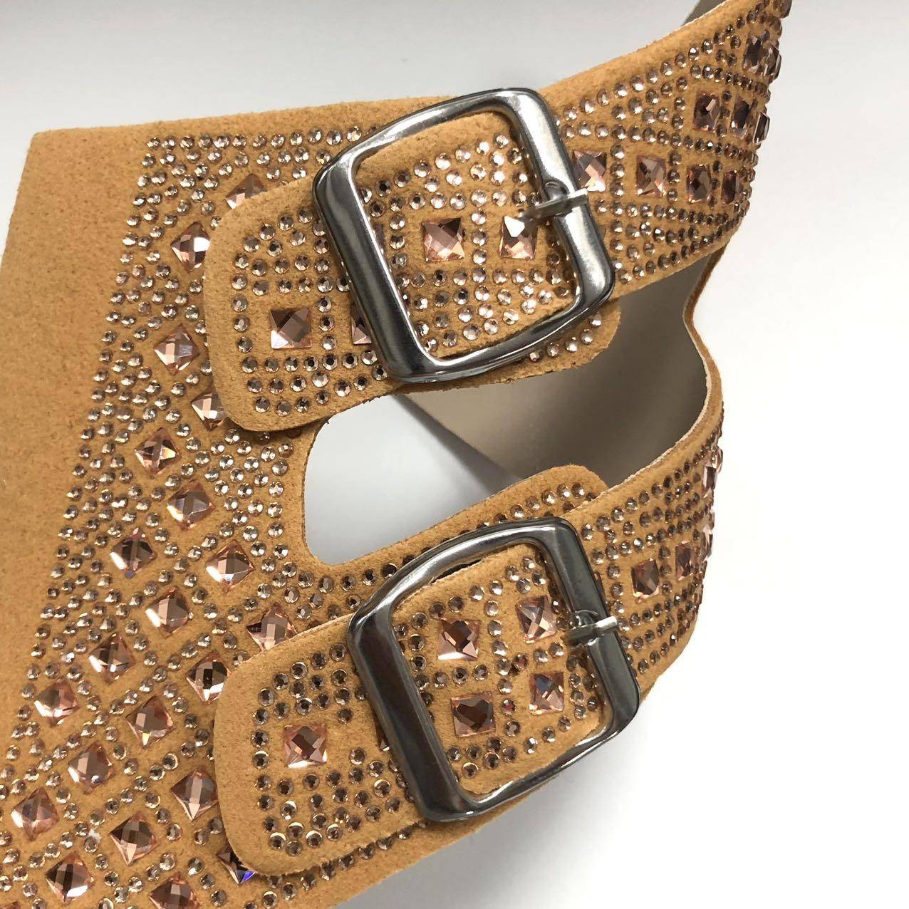 Custom rhinestone sandals slippers upper semi-finished products Factory direct sales accessories wholesale - Image 2