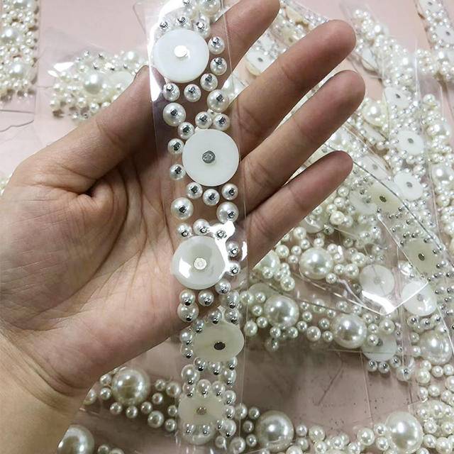 Transparent Upper High-heeled Sandals Slipper Fashion Shoe Accessory White Pearl Shoe Flower - Image 2