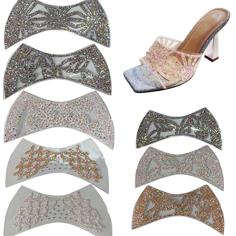 Rhinestone Glass TPU Nailed Shoe Upper Slippers and High Heels Shoe Ornament Shoe Materials Accessories
