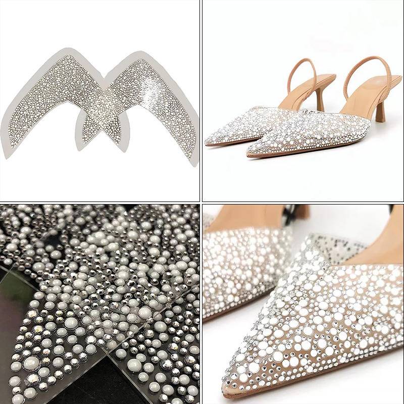 Rhinestone Glass TPU Nailed Shoe Upper Slippers and High Heels Shoe Ornament Shoe Materials Accessories