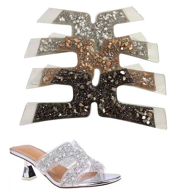 Semi-Finished Decorative Strips and Full Rhinestones Shoe Uppers Accessories with Heat Transfer Printing Inlaid Accessories