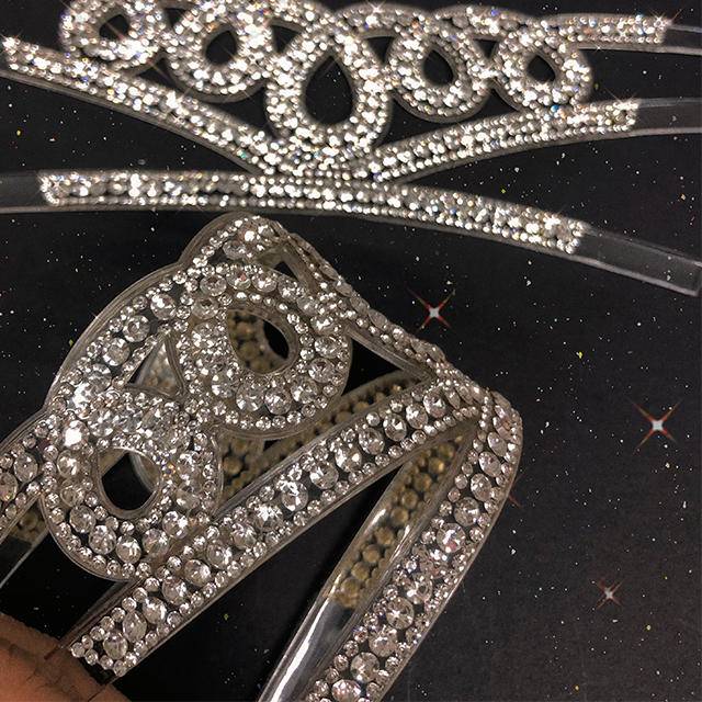Factory Lady's Sandal Accessory Footwear Material Design Faux Diamond Rhinestone Women's Sandal Upper - Image 5